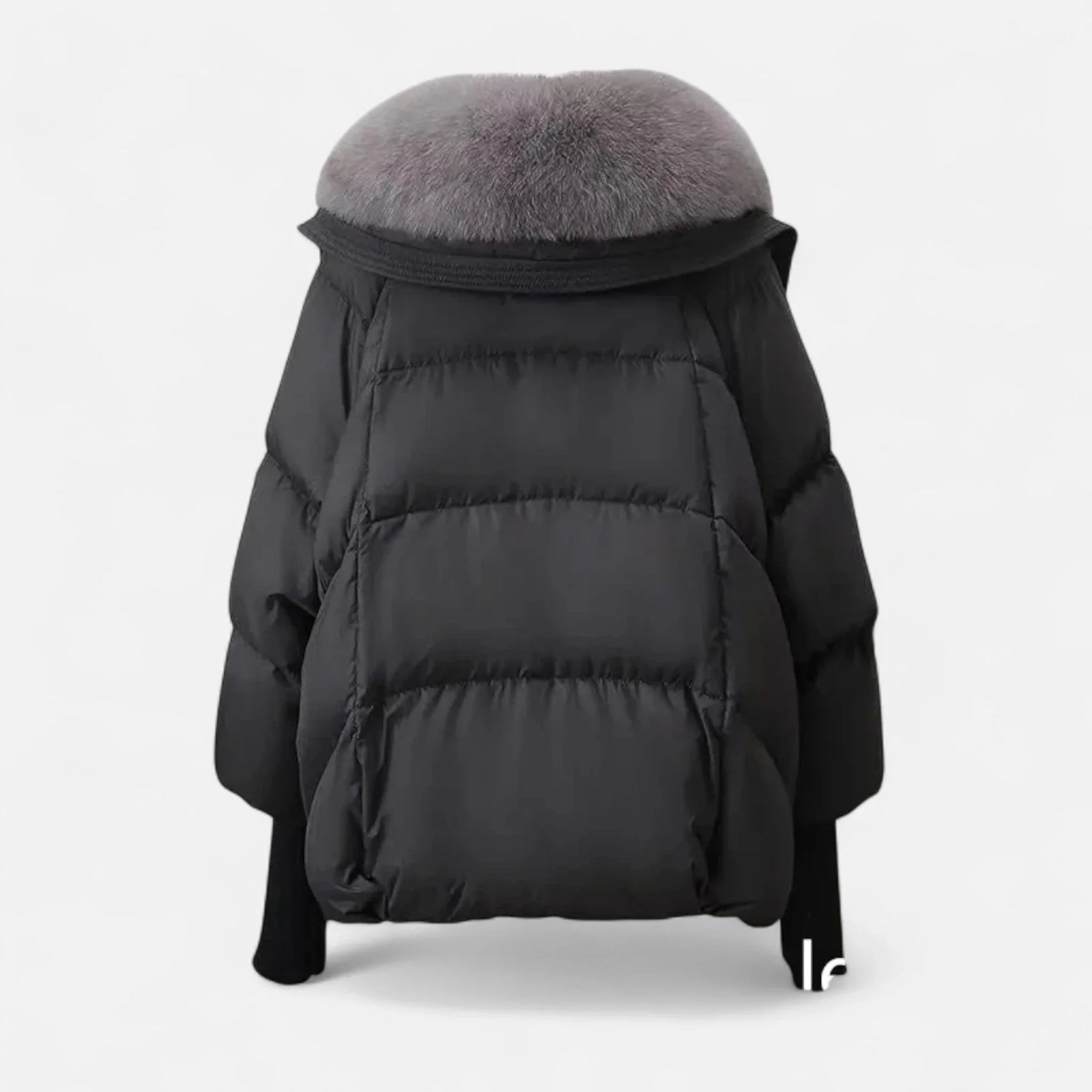 Veste femme avec col en fausse fourrure et manches côtelées