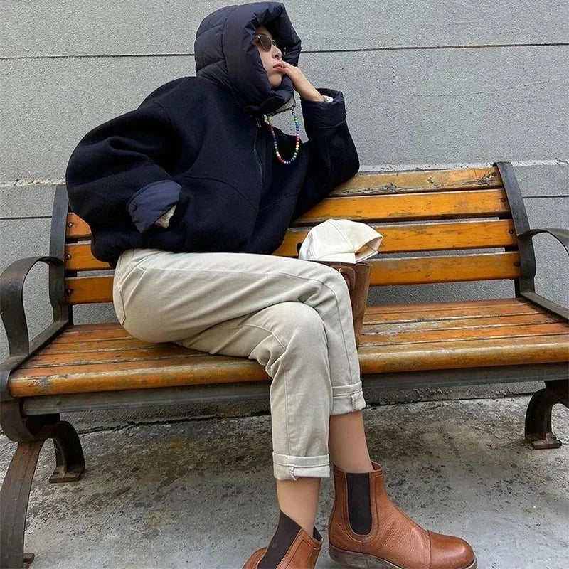 Veste femme à capuche avec rembourrage épais
