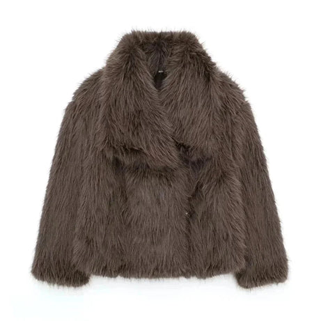Veste femme chic avec texture luxueuse et col large