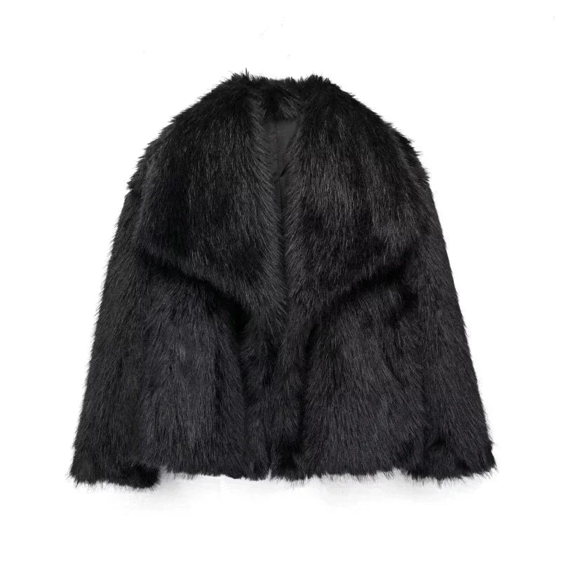 Veste femme chic avec texture luxueuse et col large