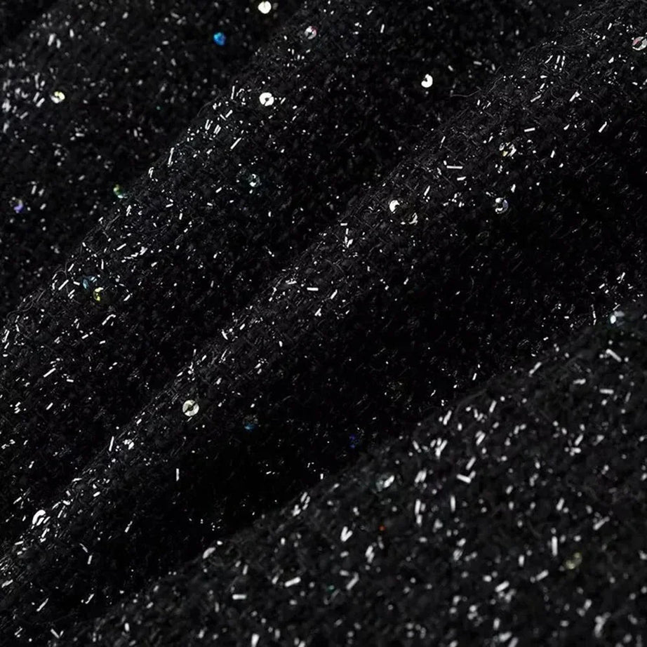 Veste femme chic à paillettes et coupe élégante