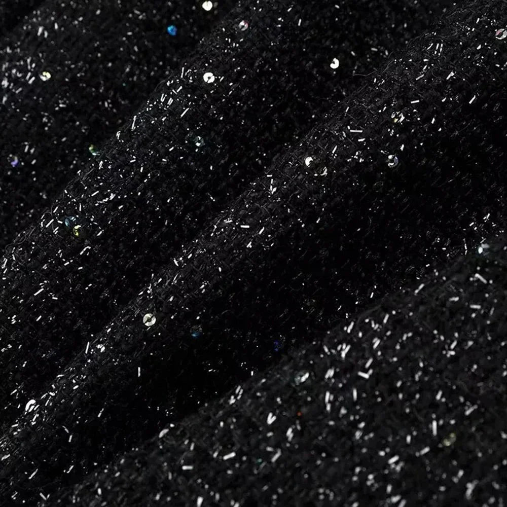 Veste femme chic à paillettes et coupe élégante