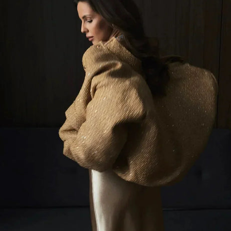 Veste femme chic à paillettes et coupe élégante