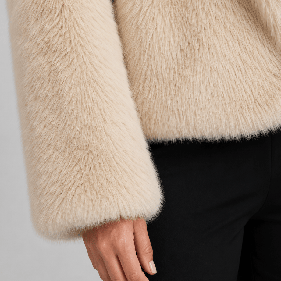 Veste Fausse Fourrure Femme | Col Châle Ample