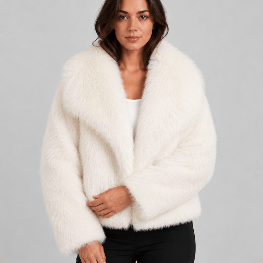 Veste Fausse Fourrure Femme | Col Châle Ample