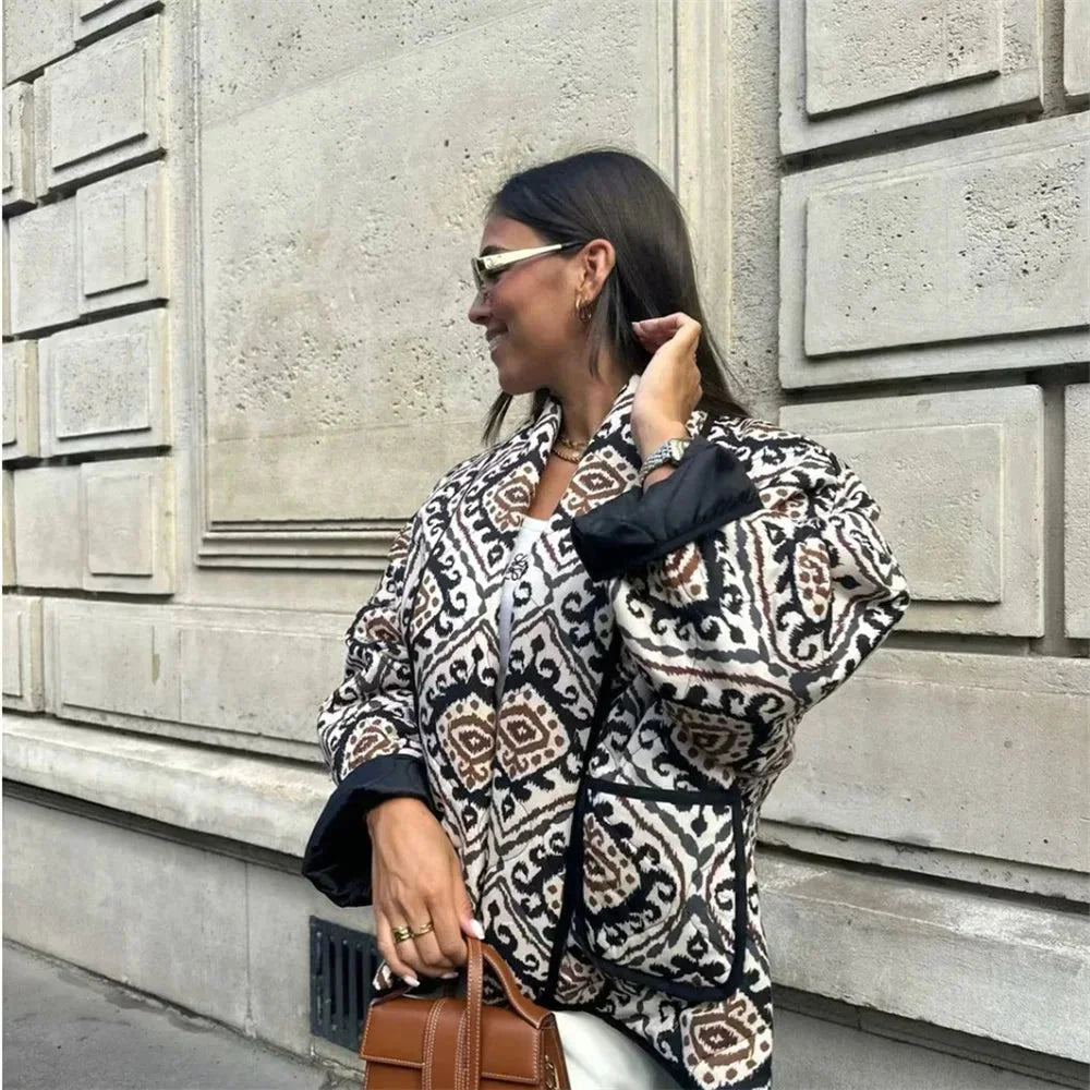 Veste femme matelassée colorée à manches larges