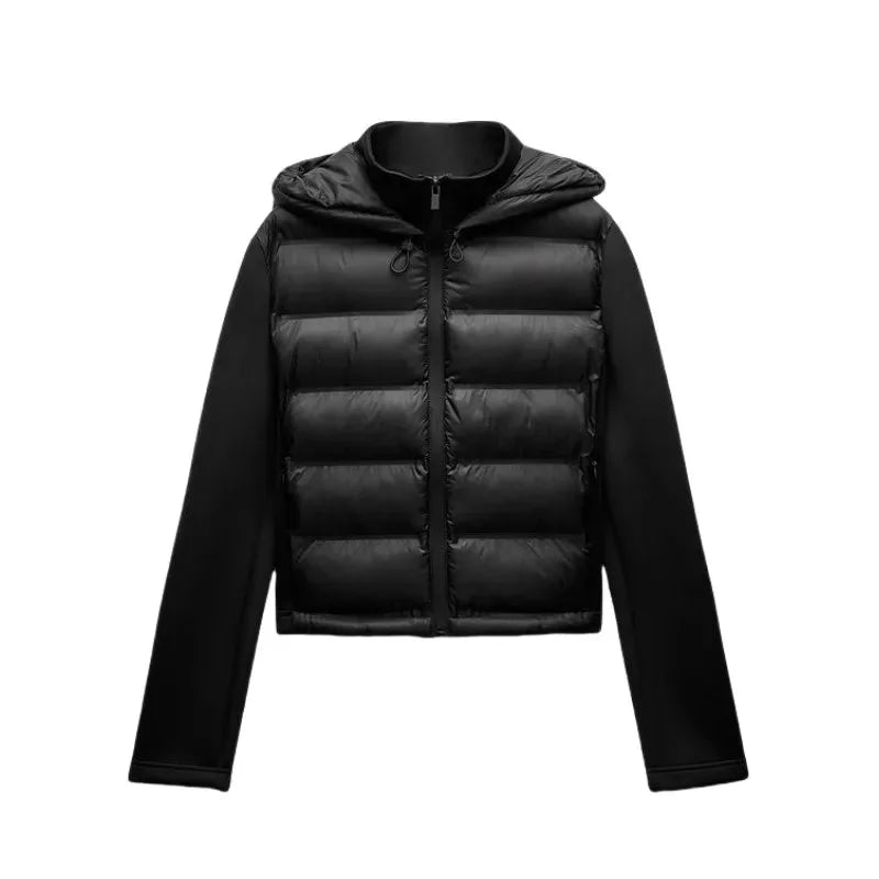 Veste femme noire légère avec capuche et zip