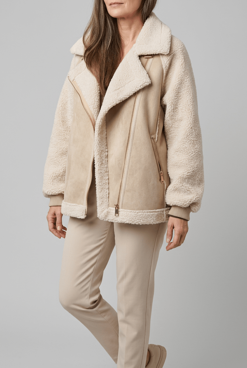Veste Hiver Femme Texturée | Col Cranté Zippé