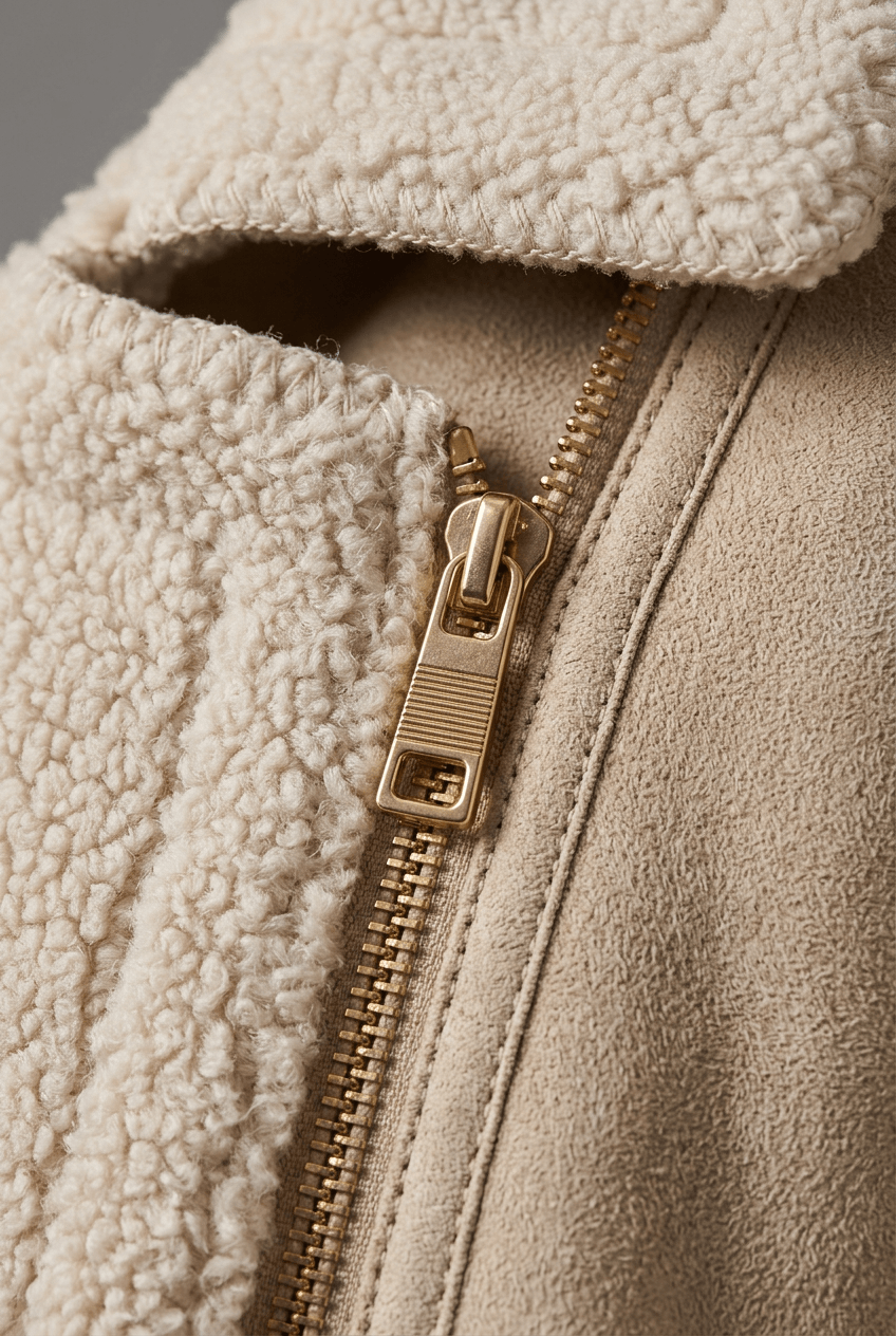Veste Hiver Femme Texturée | Col Cranté Zippé