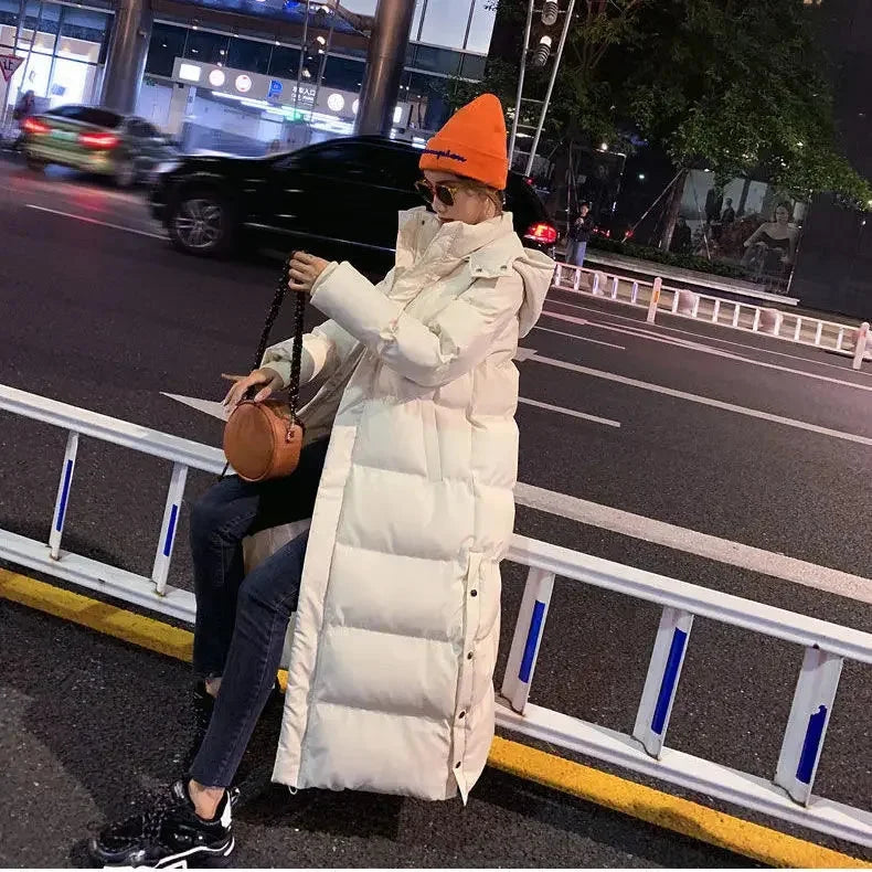 Doudoune longue pour femme avec capuche amovible