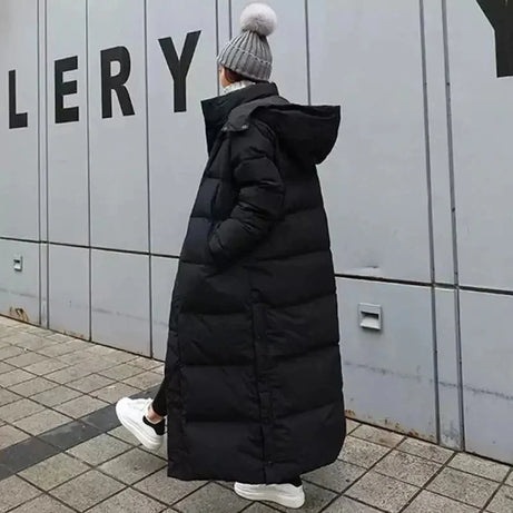 Doudoune longue pour femme avec capuche amovible