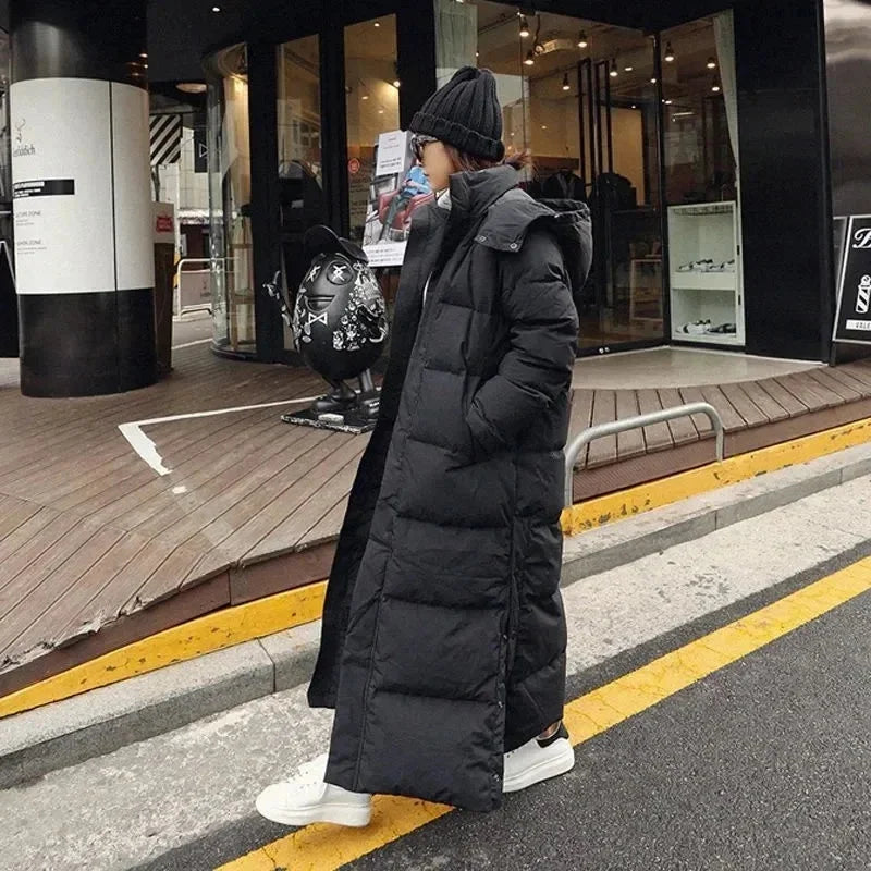 Doudoune longue pour femme avec capuche amovible