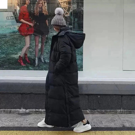 Doudoune longue pour femme avec capuche amovible