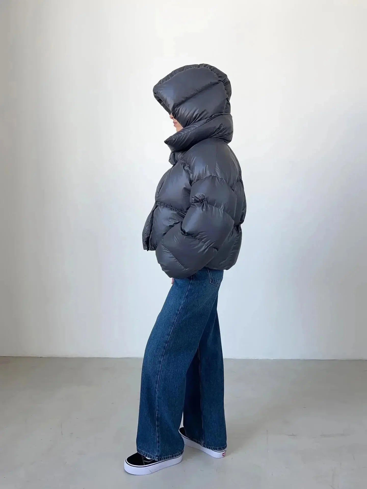 Doudoune oversize pour femme avec col montant