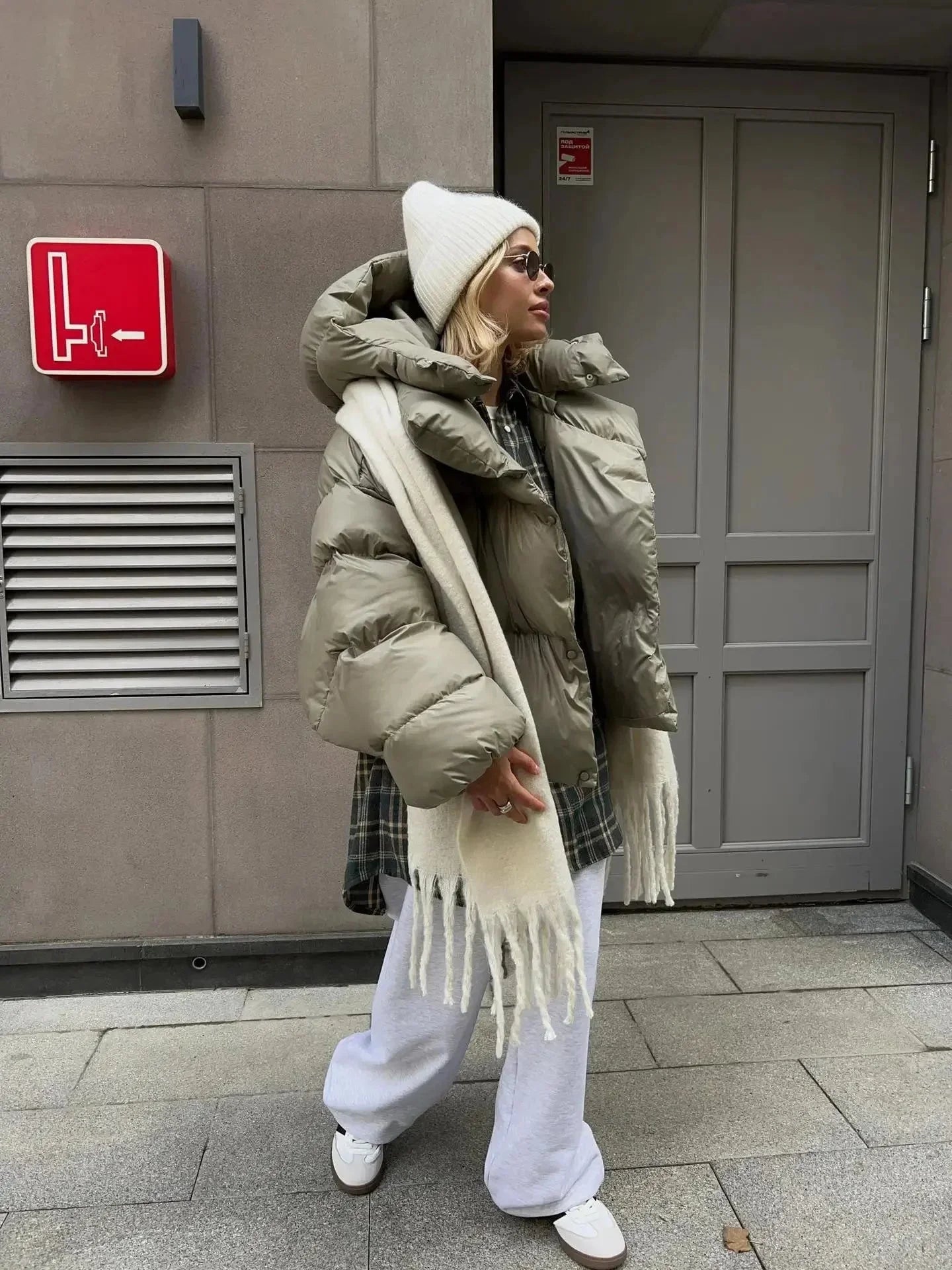 Doudoune oversize pour femme avec col montant
