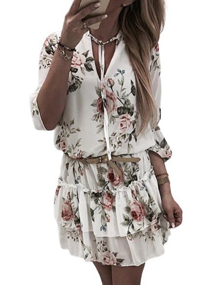 Vintage-Kleid mit Blumendruck