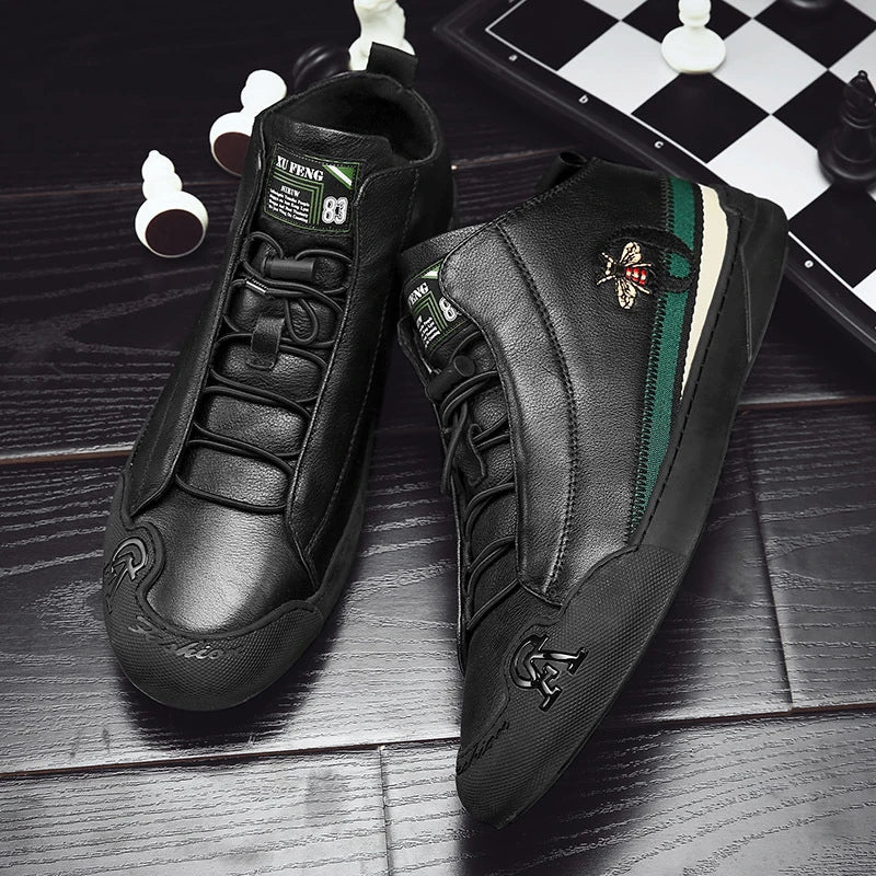 Chaussures en cuir décontractées pour hommes - Patree