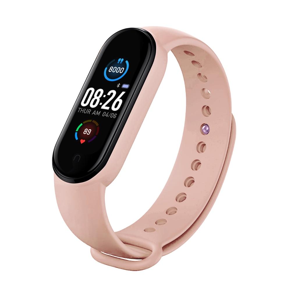 Bracelet fitness avec cardiofréquencemètre, tracker, bluetooth - Rose