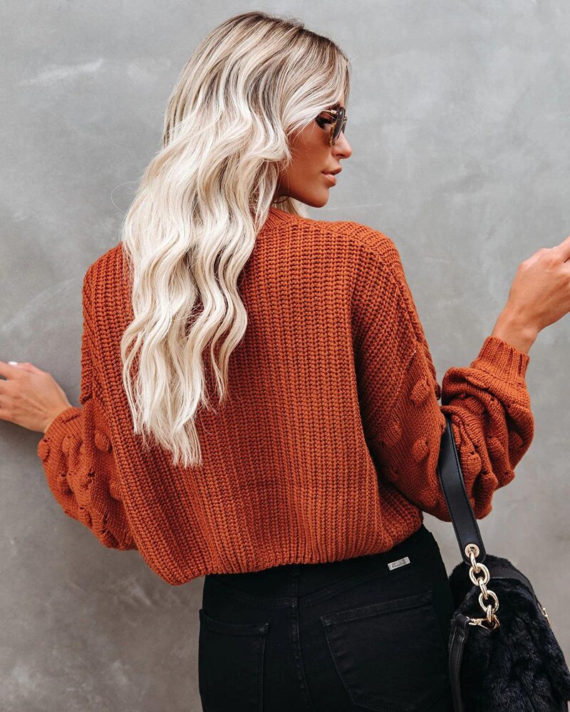Pull col rond orange | Christine Laure