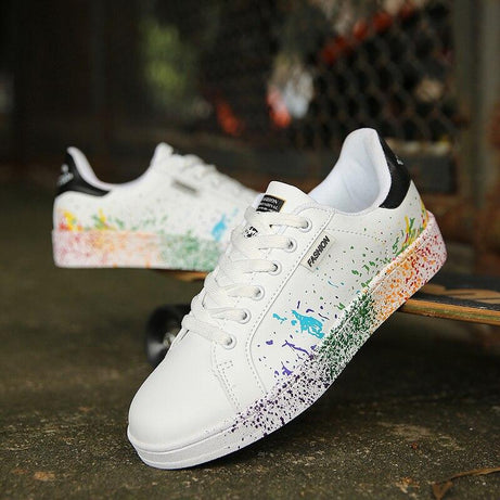 Baskets basses pour femmes Imprimé graffiti coloré - Noir