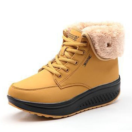 Bottes en coton à bascule en peluche pour femmes