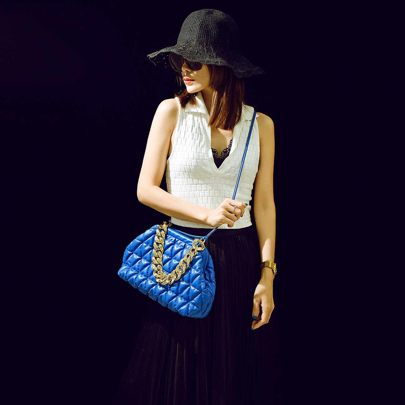 Luxury Quilted Baggy Leather Handbag