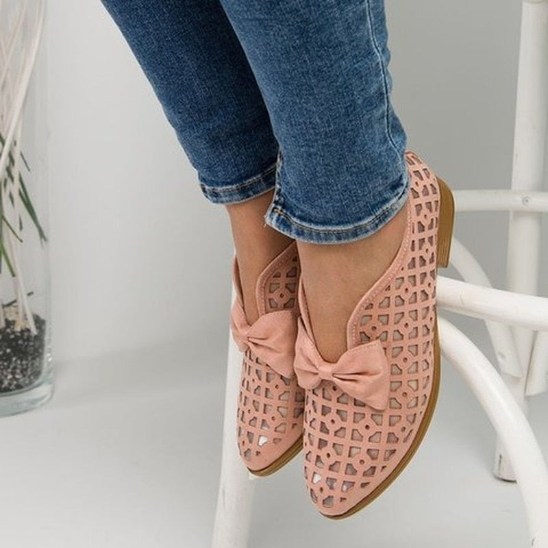 Chaussures plates à bout pointu pour Femmes - Bowtie