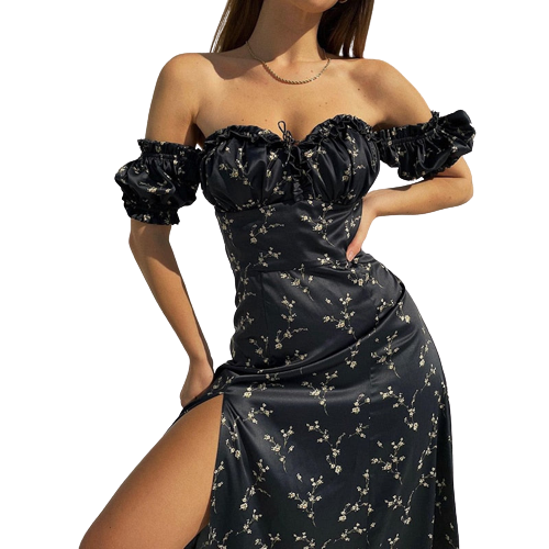 Robe Maxi à manches bouffantes Senza