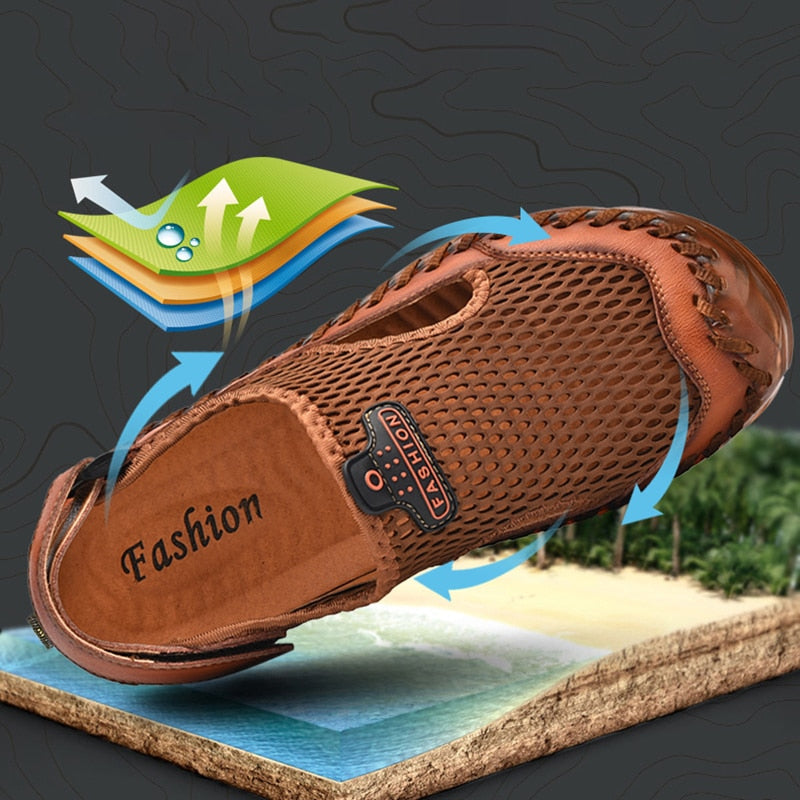Orthopädische Leder-Sommersandalen für Herren