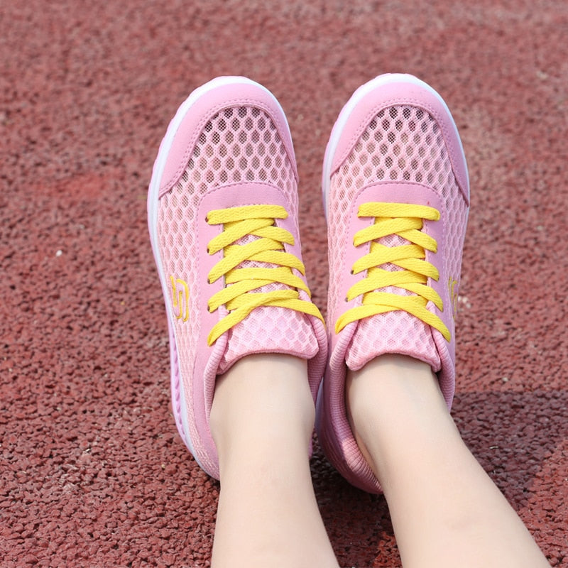 Chaussures Toning confortable à lacets en maille pour femmes