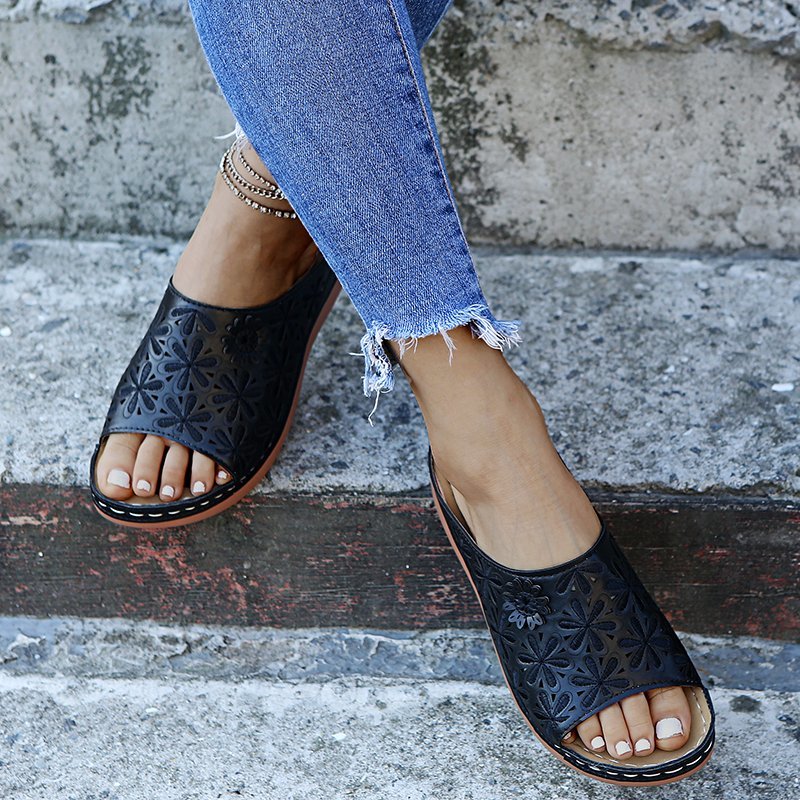 Orthopädische Keilsandalen mit offener Zehenpartie