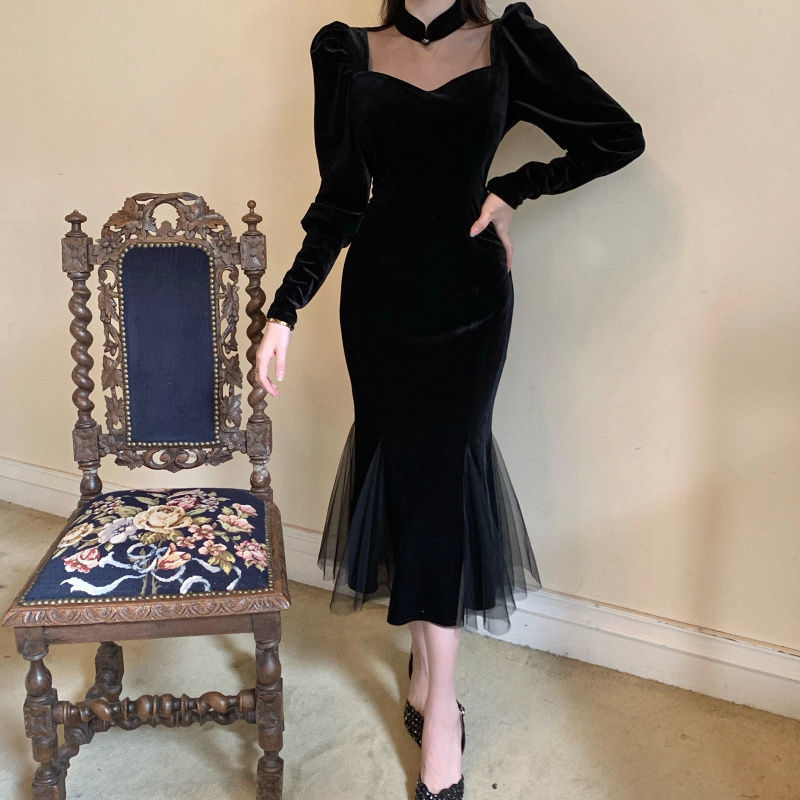 Schwarzes Vintage-Kleid von Piska