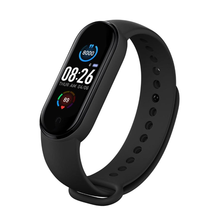 Bracelet fitness avec cardiofréquencemètre, tracker, bluetooth - Noir