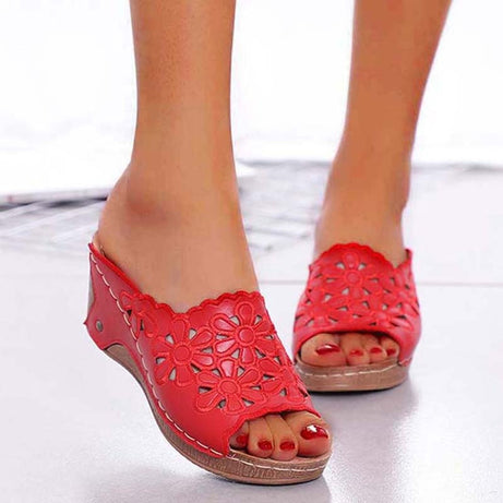 Orthopädische Retro-Keilsandalen für Damen