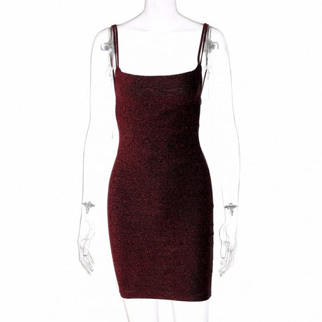 Robe de soirée à paillettes et bretelles Nora