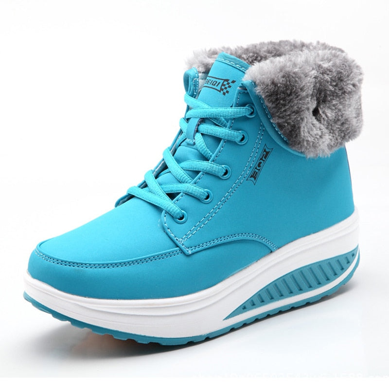 Bottes en coton à bascule en peluche pour femmes
