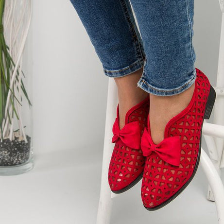 Chaussures plates à bout pointu pour Femmes - Bowtie