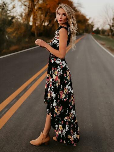 Sexy Vintage-Maxikleid mit Fiesta-Blumendruck