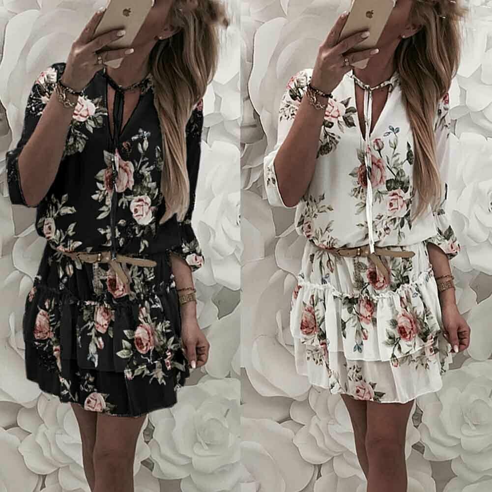 Robe Vintage Imprimé Floral - Noir