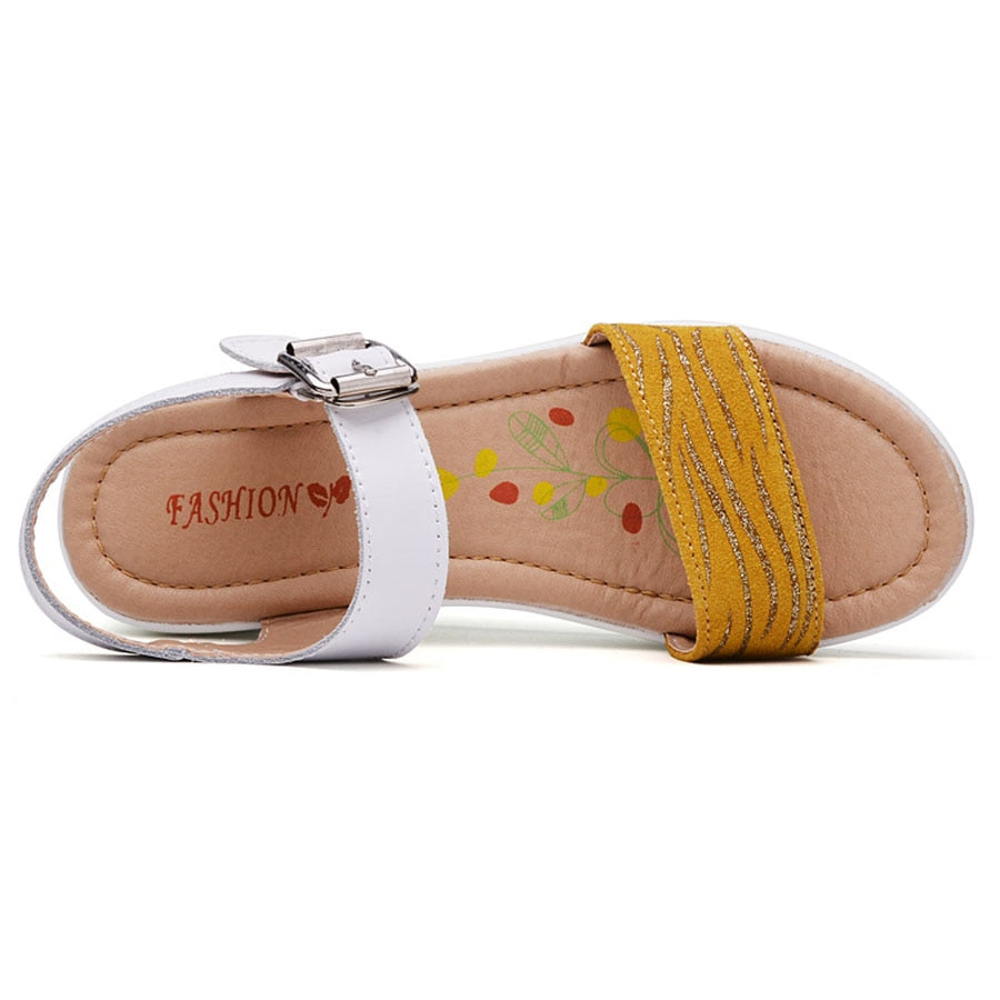 Chaussures orthopédiques compensées en cuir véritable pour femmes - Honory