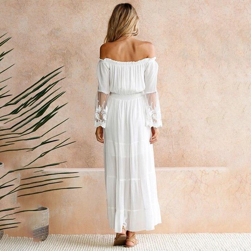 Robe Longue Col Bardot - S