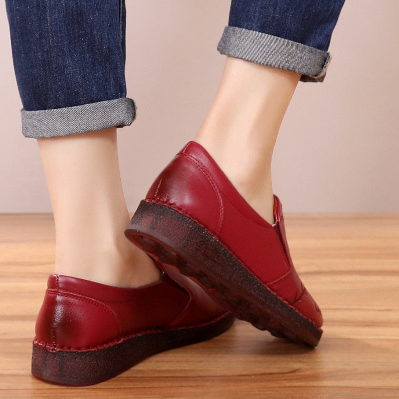 Flache Sneakers aus Tang-Leder