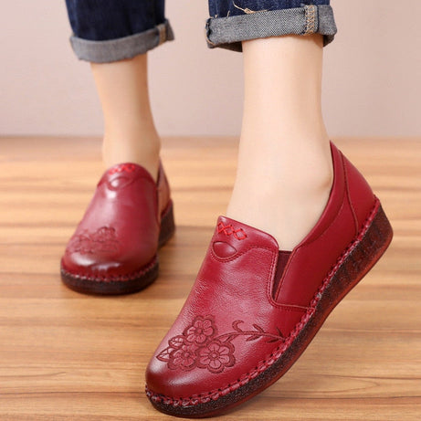 Flache Sneakers aus Tang-Leder