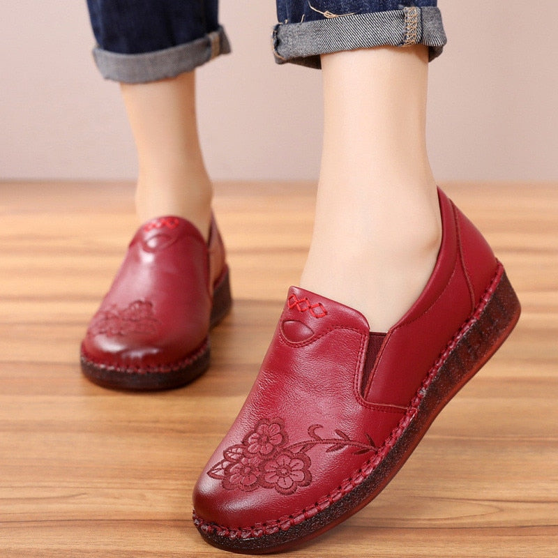 Flache Sneakers aus Tang-Leder