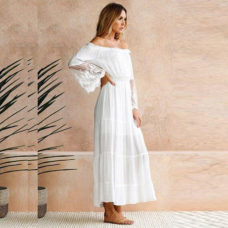 Robe Longue Col Bardot - S