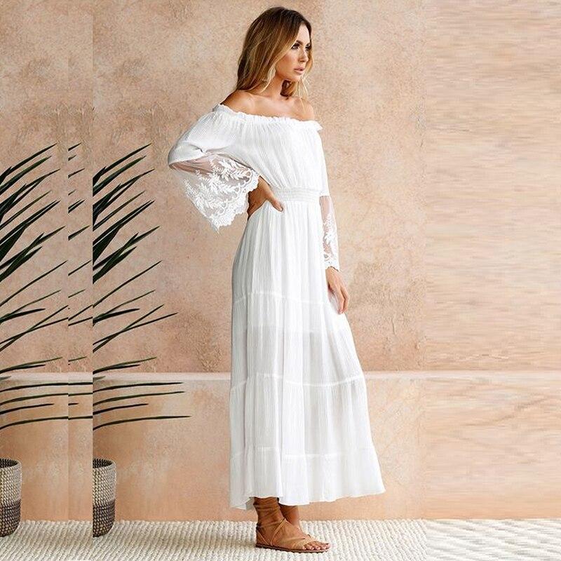 Robe Longue Col Bardot - S