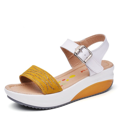 Chaussures orthopédiques compensées en cuir véritable pour femmes - Honory