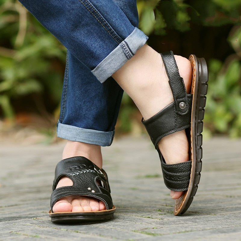 Sandales de plage en cuir pour hommes - Nivao