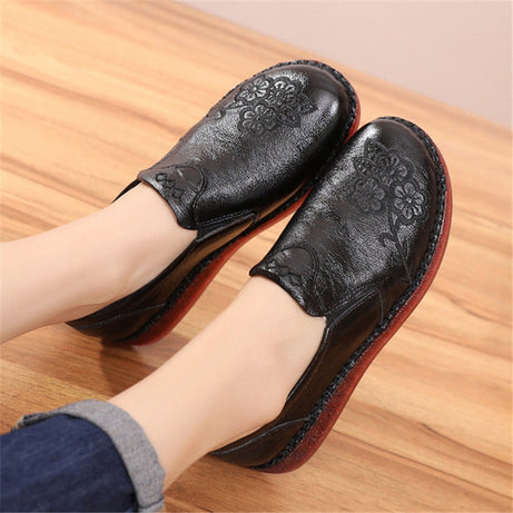 Flache Sneakers aus Tang-Leder