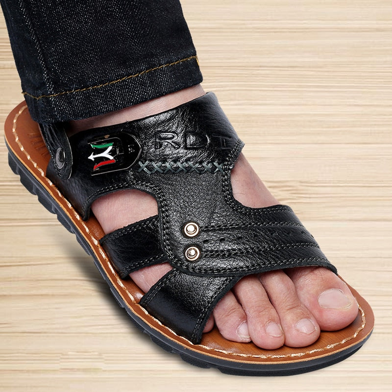 Sandales de plage en cuir pour hommes - Nivao